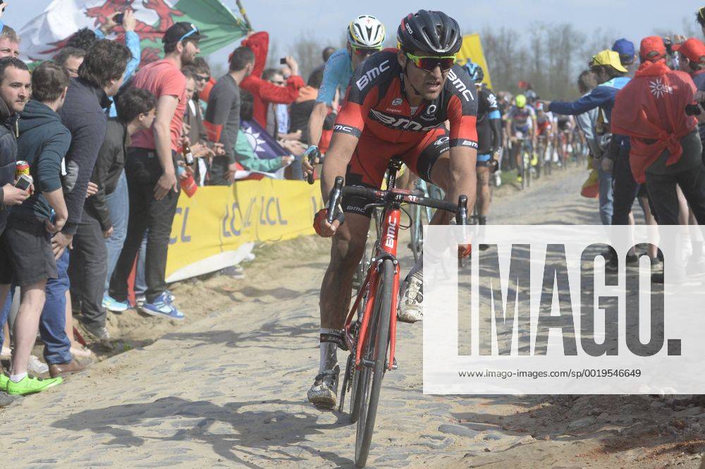 - ROUBAIX, FRANCE: Belgian Greg Van Avermaet of BMC Racing Team pictured in action during the Paris-Roubaix one day cycling race, 253,5 km from Compiegne to the Velodrome in Roubaix, Sunday 12 April 2015. DIRKxWAEM x04603107x