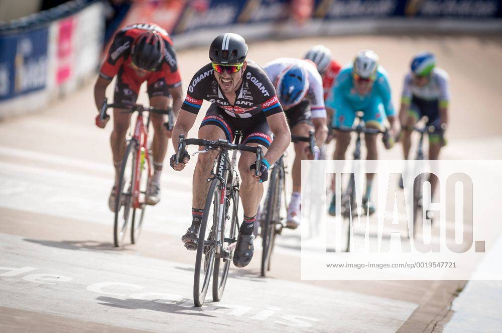 - ROUBAIX, FRANCE: German John Degenkolb of Team Giant-Alpecin pictured as he wins the Paris-Roubaix one day cycling race, 253,5 km from Compiegne to the Velodrome in Roubaix, Sunday 12 April 2015. LUCxCLAESSEN x04603199x