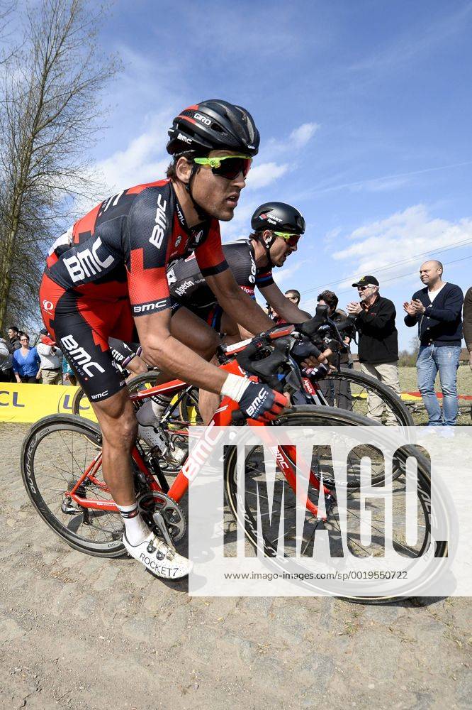 - ROUBAIX, FRANCE: Belgian Greg Van Avermaet of BMC Racing Team and German John Degenkolb of Team Giant-Alpecin pictured during the Paris-Roubaix one day cycling race, 253,5 km from Compiegne to the Velodrome in Roubaix, Sunday 12 April 2015. DIRKxWAEM x04603516x