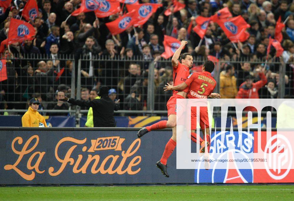 Zlatan Ibrahimovic (psg) - Marquinhos (psg) FOOTBALL : Paris SG vs Bastia - Finale Coupe de la Ligue - 11 04 2015 AnthonyBIBARD FEP Panoramic