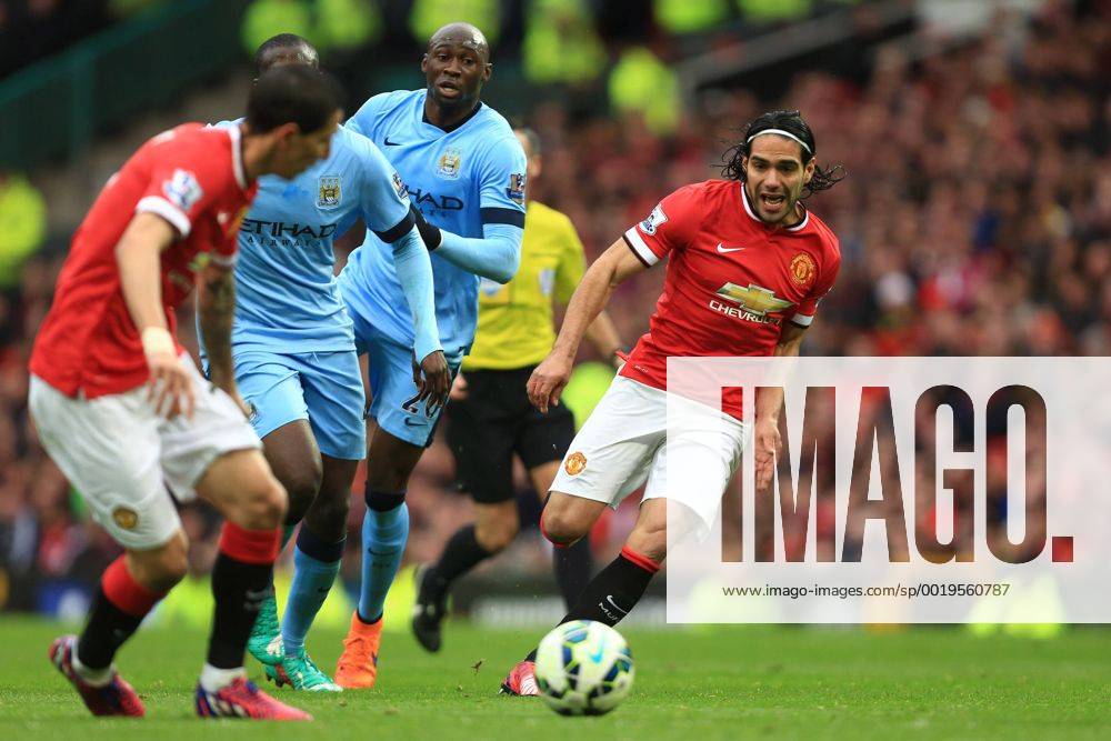 Radamel Falcao of Manchester United ManU plays the ball through - Manchester United vs. Manchester City - Barclay s Premier League - Old Trafford - Manchester - 12 04 2015 Pic Philip Oldham Sportimage .