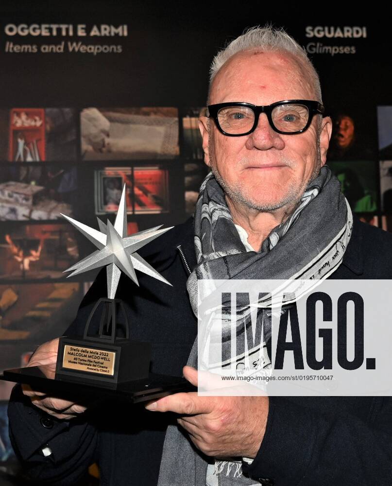 Torinoi,Italy Torino Film Festival 40th edition photocall Malcolm McDowell receives the Stella della Mole award In the picture:Malcolm McDowell receives the Stella della Mole award