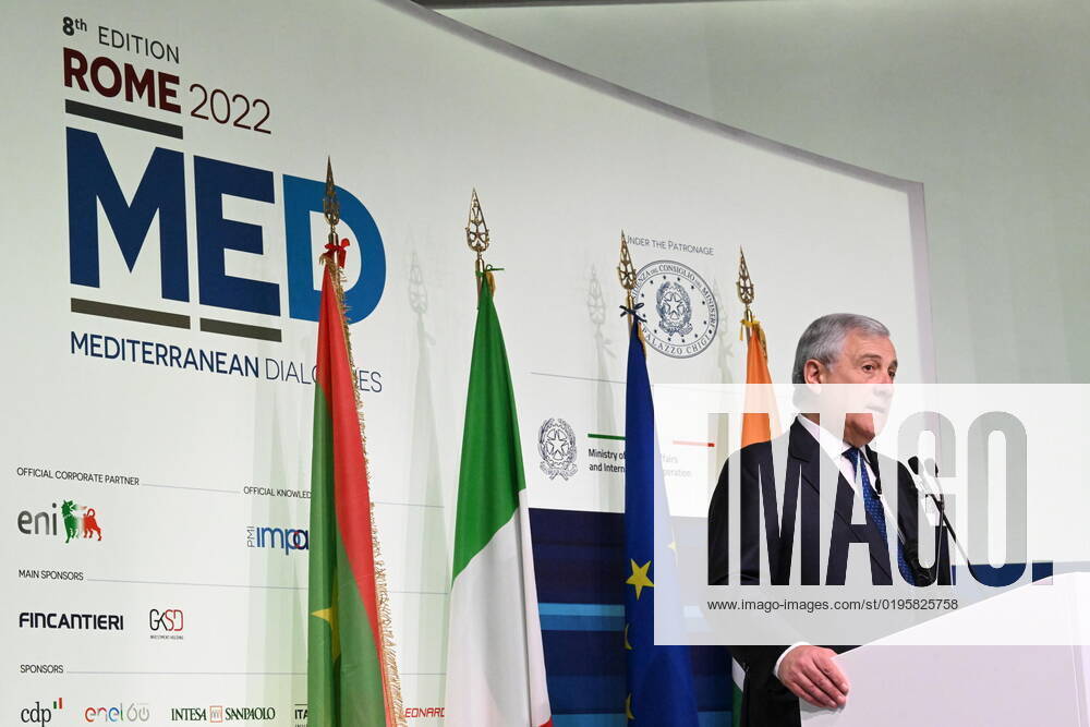 Italy s Minister for Foreign Affairs, Antonio Tajani, during Rome MED 2022 - Mediterranean Dialogues in Rome, 2 December 2022. ANSA CLAUDIO PERI Rome Italy - ZUMAa110 20221202_zaf_a110_009