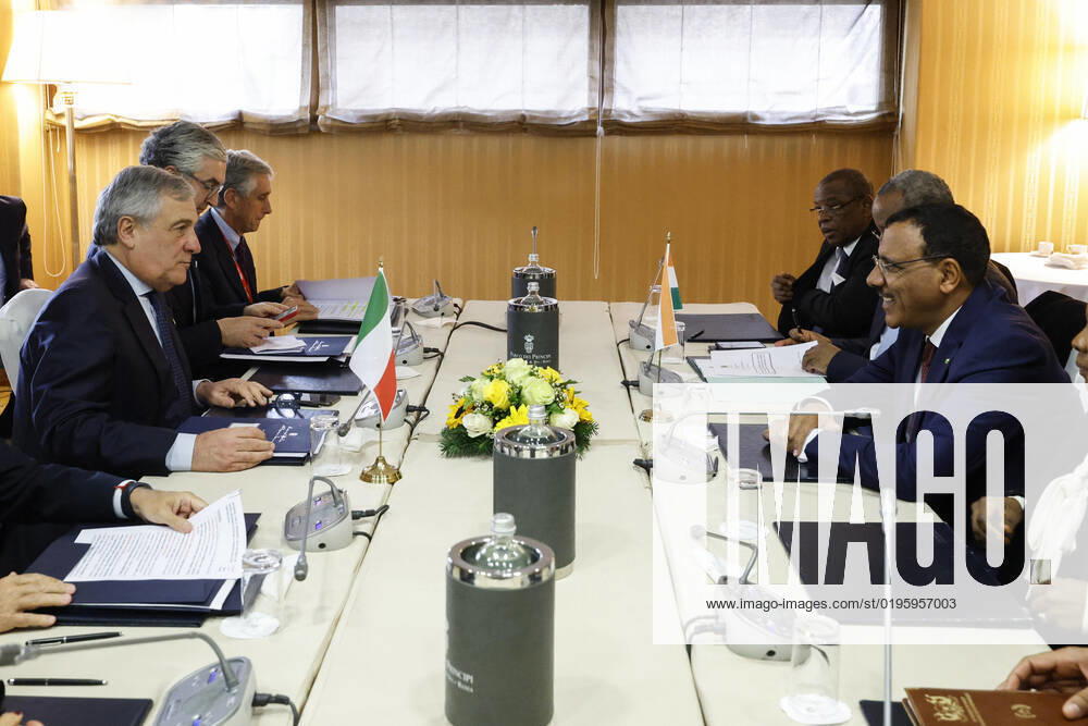 Italian Foreign Minister and Deputy Prime Minister Antonio Tajani and Nigerian President Muhammadu Buhari during a bilateral meeting at Rome Med 2022, Mediterranean Dialogues conference in Rome, Italy, 03 December 2022..ANSA FABIO FRUSTACI ROME ITALY - ZUMAa110 20221203_zaf_a110_032