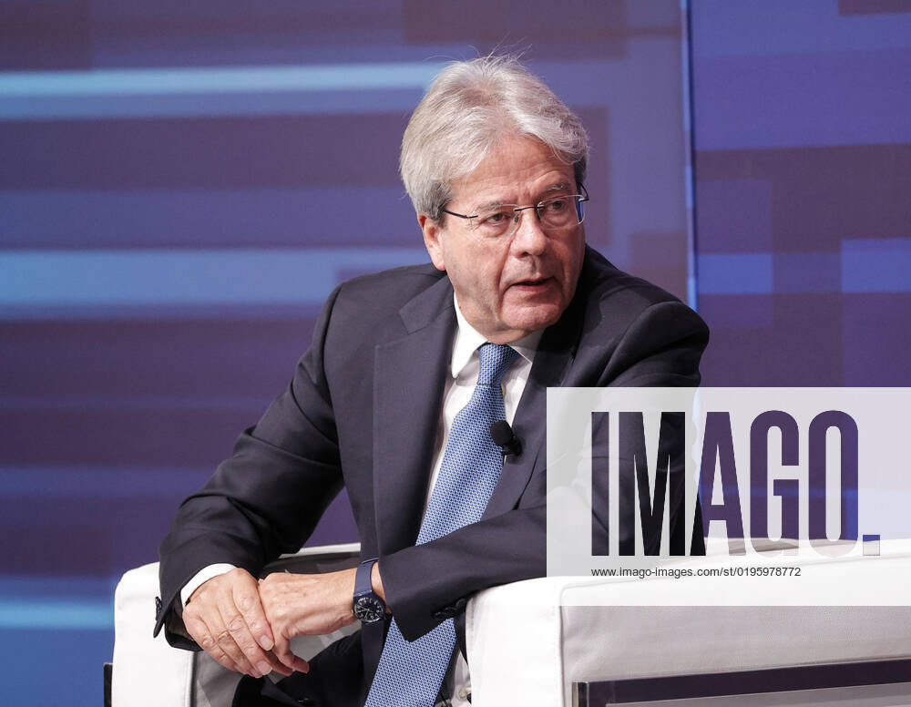 European Commissioner for Economy Paolo Gentiloni during the Rome MED 2022 - Mediterranean Dialogues, the annual initiative promoted by the Italian Foreign Minister and ISPI (Italian Institute of International Political Studies), in Rome, Italy, 3 December 2022. ANSA GIUSEPPE LAMI. Roma Italia - ZUMAa110 20221203_zaf_a110_044