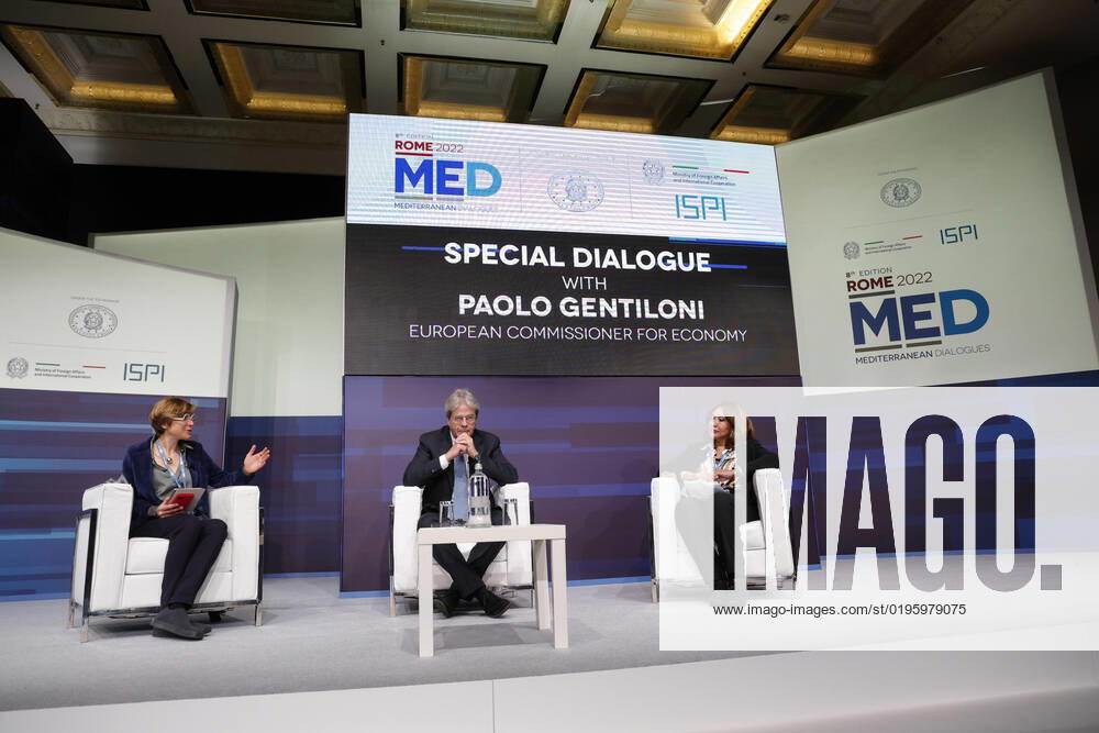 European Commissioner for Economy Paolo Gentiloni during the Rome MED 2022 - Mediterranean Dialogues, the annual initiative promoted by the Italian Foreign Minister and ISPI (Italian Institute of International Political Studies), in Rome, Italy, 3 December 2022. ANSA GIUSEPPE LAMI. Roma Italia - ZUMAa110 20221203_zaf_a110_070
