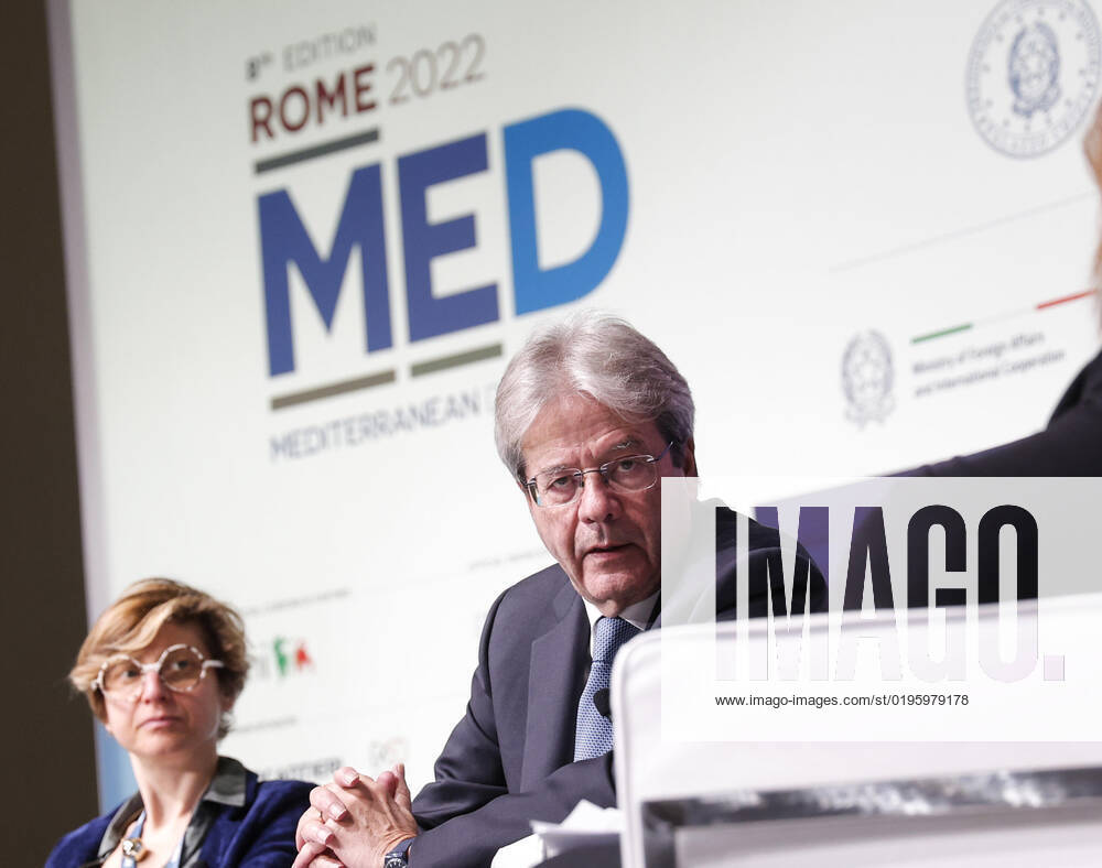 European Commissioner for Economy Paolo Gentiloni during the Rome MED 2022 - Mediterranean Dialogues, the annual initiative promoted by the Italian Foreign Minister and ISPI (Italian Institute of International Political Studies), in Rome, Italy, 3 December 2022. ANSA GIUSEPPE LAMI. Roma Italia - ZUMAa110 20221203_zaf_a110_089