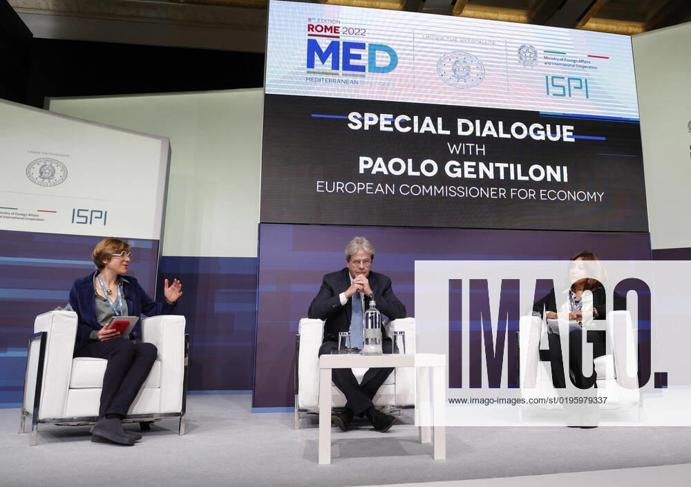 European Commissioner for Economy Paolo Gentiloni during the Rome MED 2022 - Mediterranean Dialogues, the annual initiative promoted by the Italian Foreign Minister and ISPI (Italian Institute of International Political Studies), in Rome, Italy, 3 December 2022. ANSA GIUSEPPE LAMI. Roma Italia - ZUMAa110 20221203_zaf_a110_077
