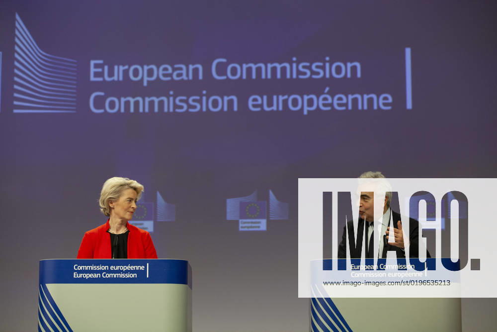 Ursula Von Der Leyen and the Director of the International Energy Agency, Fatih BIROL, held a joint press conference today on gas supplies for 2023. NicolasxLandemardx Pictorium LePictorium_0271394