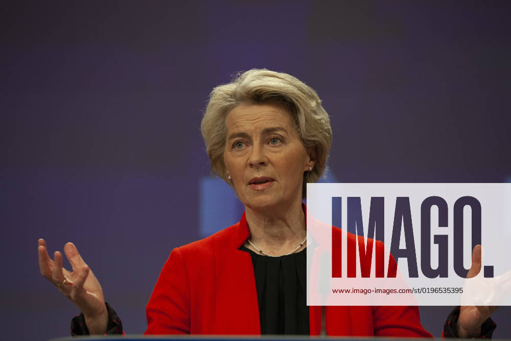 Ursula Von Der Leyen and the Director of the International Energy Agency, Fatih BIROL, held a joint press conference today on gas supplies for 2023. NicolasxLandemardx Pictorium LePictorium_0271344