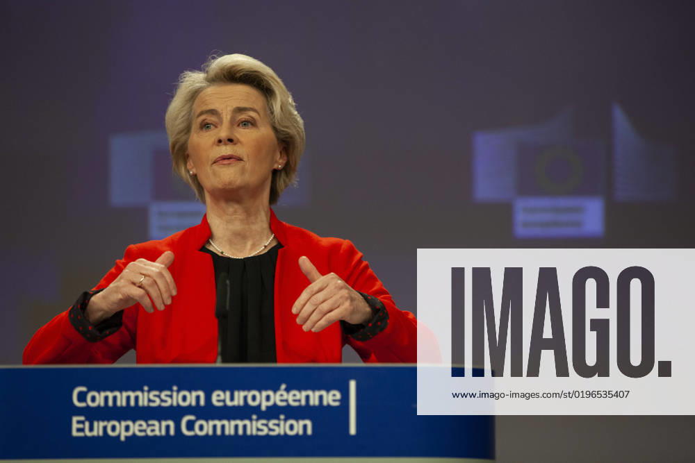 Ursula Von Der Leyen and the Director of the International Energy Agency, Fatih BIROL, held a joint press conference today on gas supplies for 2023. NicolasxLandemardx Pictorium LePictorium_0271356