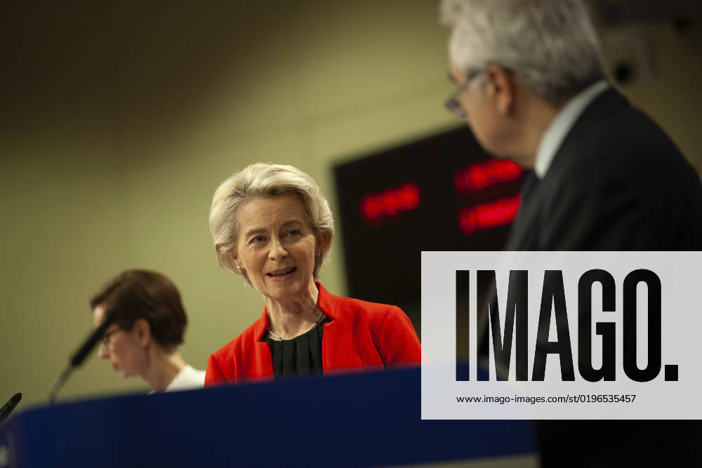 Ursula Von Der Leyen and the Director of the International Energy Agency, Fatih BIROL, held a joint press conference today on gas supplies for 2023. NicolasxLandemardx Pictorium LePictorium_0271367