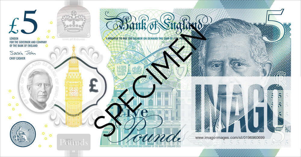 Großbritannien, Bank of England präsentiert Banknoten mit Konterfei von König Charles III. , A supplied image obtained on Tuesday, December 20, 2022, of The Bank of England?s first bank notes featuring King Charles. Five, 10, 20 and 50-pound bank notes featuring a portrait of King Charles III have been unveiled by the Bank of England but won t be in circulation until 2024. ( NO ARCHIVING, , NO USE IN BOOKS WITHOUT CONSENT AustraliaAustralia