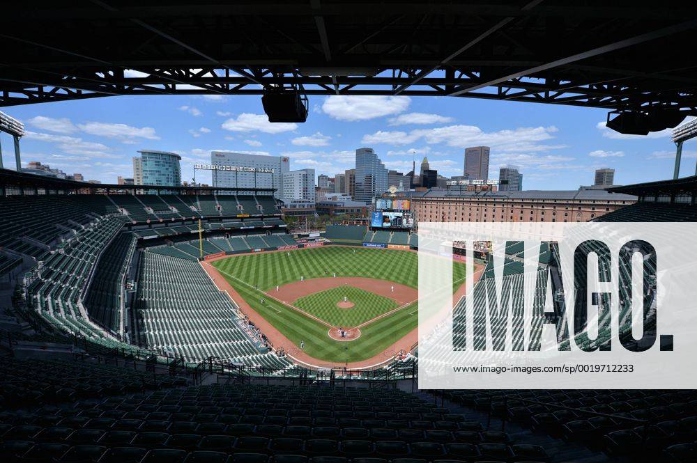 Orioles Park at Camden Yards is seen completely empty of fans in the first inning of the Orioles game against the Chicago White Sox, in Baltimore, Maryland on April 29, 2015. For the first time in Major League Baseball s history fans were not allowed to the game because of the ongoing civil unrest and protest in Baltimore in the wake of Freddie Gray s death. The late 25-year-old died earlier this month from a spinal injury while in police custody. BAL20150429311 KEVINxDIETSCH