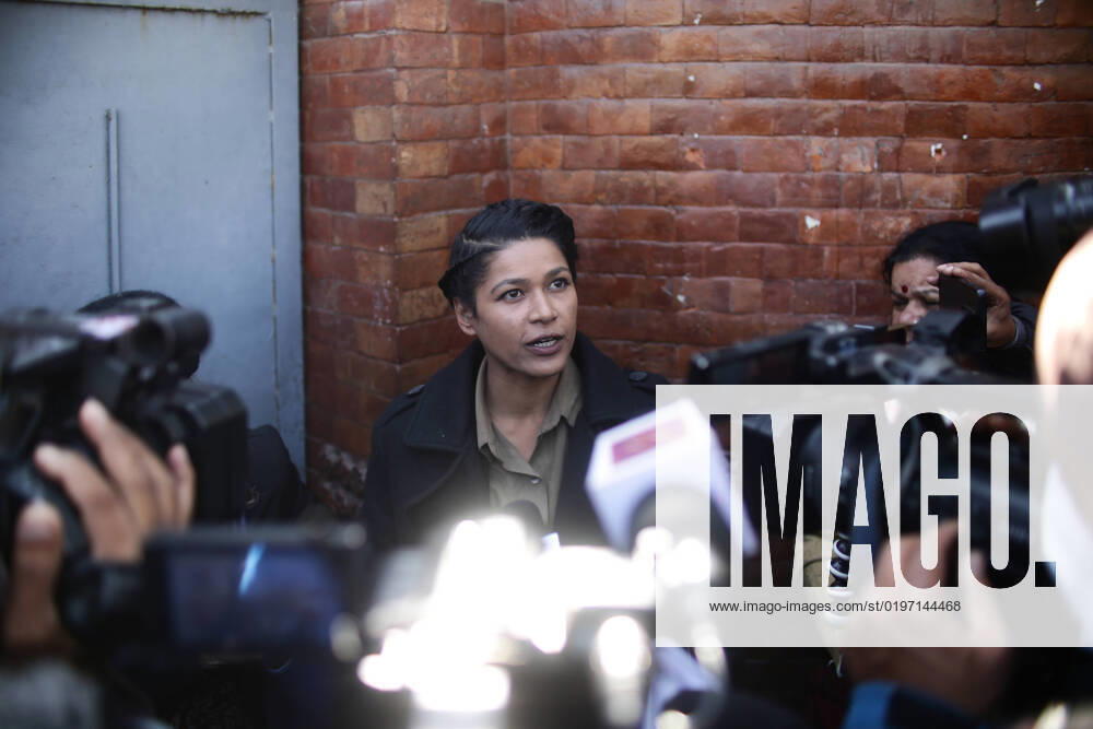 Nihita Biswas, who was married to French serial killer Charles Sobhraj gives an interview to Nepalese media outside the immigration office in Dillibazar, Kathmandu on Friday. .Charles, who is popularly known as Ã¢â‚¬ËœBikini KillerÃ¢â‚¬â ¢ gets released from the central jail in Kathmandu, Nepal on Friday..78 year old, Sobhraj, who was serving a 19-year jail term on charge of murders in the central jail, had earlier filed an application claiming that he was put in prison more than the period recommended for him on murder charge. The division bench of justices Sapana Pradhan Malla and Til Prasad Shrestha passed the verdict and ordered government of Nepal to release Sobhraj from jail on Wednesday. Nepal - ZUMAm204 20221223_zip_m204_008