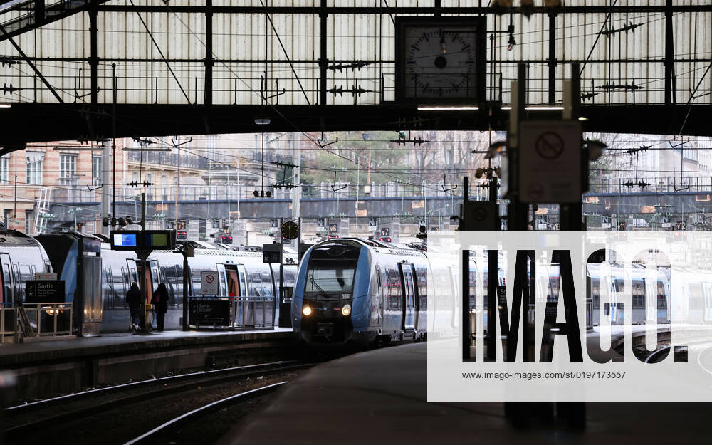 (221224) -- PARIS, Dec. 24, 2022 -- A train enters Gare Saint Lazare train station in Paris, France, Dec. 23, 2022. France s national railway company SNCF said it reached an agreement on Friday with the country s labor unions to avoid further strikes over the New Year s weekend. However, travel will still remain disrupted this weekend, with roughly one in three high-speed TGV trains canceled. ) FRANCE-PARIS-RAILWAY-STRIKE GaoxJing