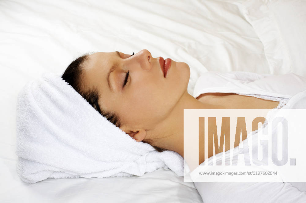 Young beautiful caucasian woman on spa resort