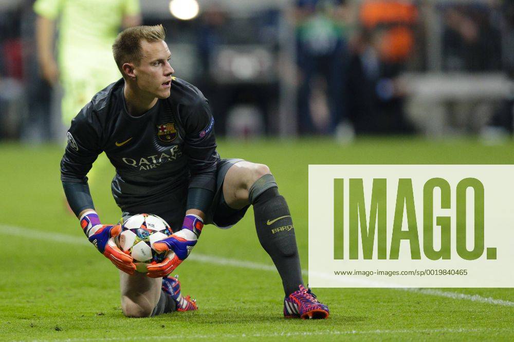 Munich, Germany. Champions League Football Semi Final 2nd Leg. Bayern Munich versus Barcelona. FC Barcelona Barca x2019;s goalkeeper Marc-Andre ter Stegen in action Mercerx ActionPlus11620454