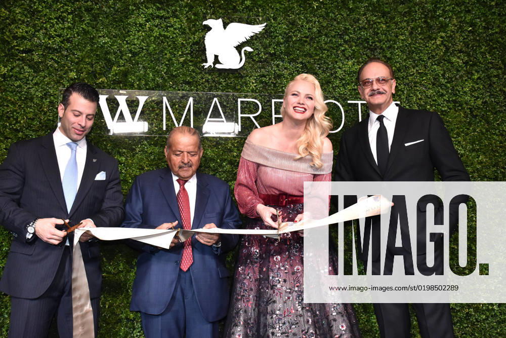 Director and General Manager Aramis Gianella Borradori, Sheikh Faisal Bin Quassim Al Thani, Franziska Knuppe and Tarek M el Sayed at the opening of the Hotel JW Marriott on 9 01 2023 in Stauffenbergstrasse 26 in Berlin The former Maritim Hotel Berlin Central District was purch