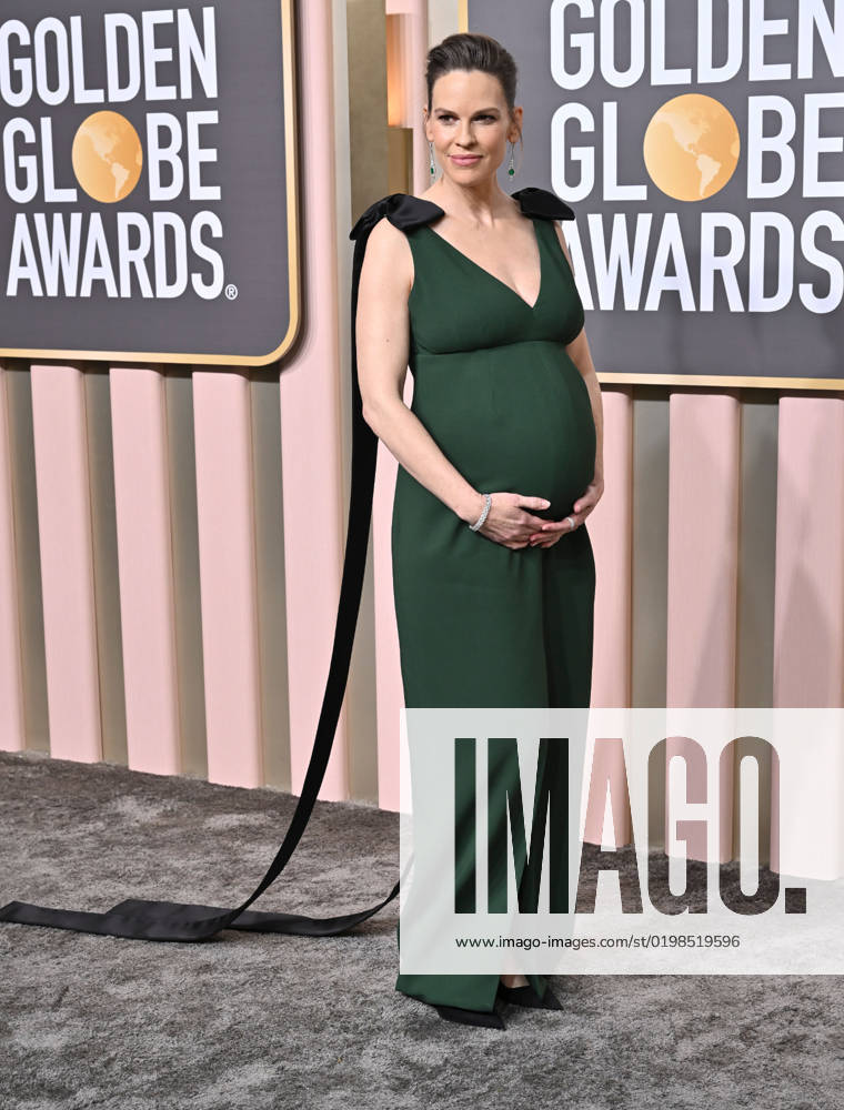 Hilary Swank on the red carpet at the 80th Annual Golden Globe AwardsÂ® at the Beverly Hilton in Beverly Hills, CA on Tuesday