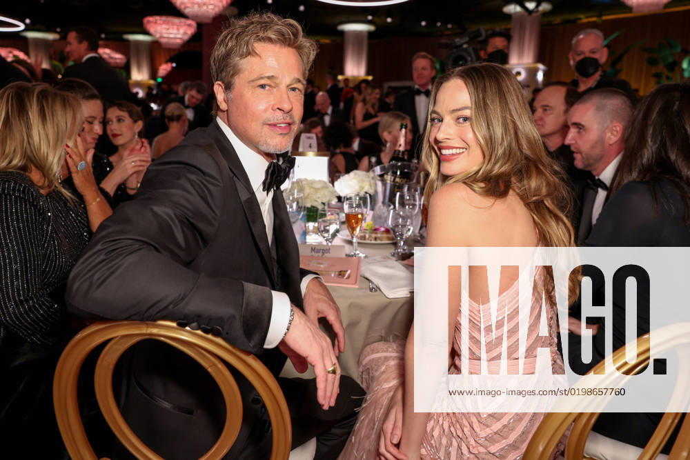 Bilder des Jahres 2023, Entertainment 01 Januar Brad Pitt and Margot Robbie during the 80th Annual Golden Globe AwardsÂ® show at the Beverly Hilton in Beverly Hills, CA on Tuesday