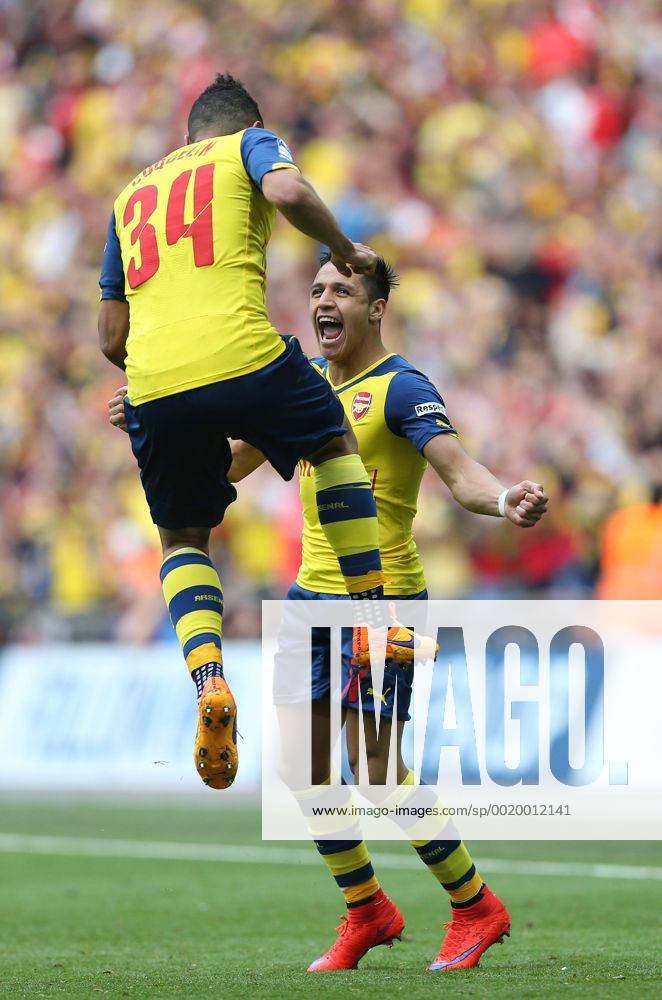 Arsenal s Alexis Sanchez celebrates scoring the second goal FA Cup Final - Arsenal vs Aston Villa - Wembley Stadium - England - 30th May 2015 - Picture David Klein Sportimage .