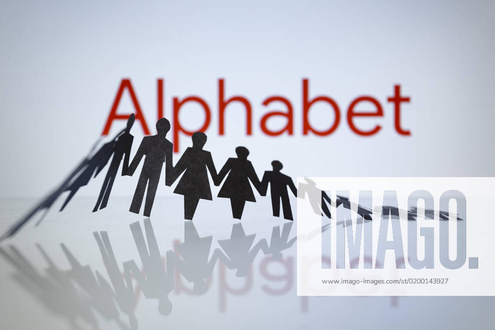 Alphabet logo displayed behind cut out paper figures chain. Google parent Alphabet Inc. is cutting 12,000 jobs worldwide in the latest round of layoffs to hit the technology sector. CEO Sundar Pichai announced the cuts in a email to Google employees that was later shared online in a company blog post. Asuncion Paraguay - ZUMAc217 20230120_zip_c217_002