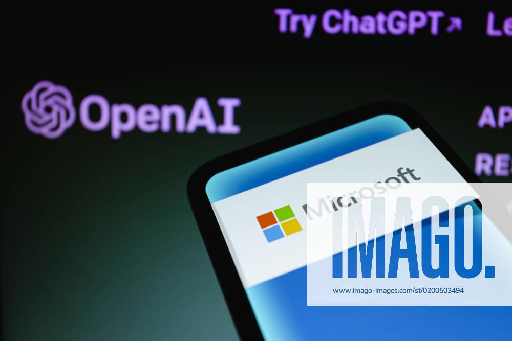 A view of the Microsoft logo displayed on a smartphone backdropped by OpenAI webpage. Microsoft on Monday announced a new multi-year, multi-billion dollar investment in ChatGPT-maker OpenAI. Microsoft had previously made large investments in OpenAI in 2019 and 2021. Asuncion Paraguay - ZUMAc217 20230123_zip_c217_004