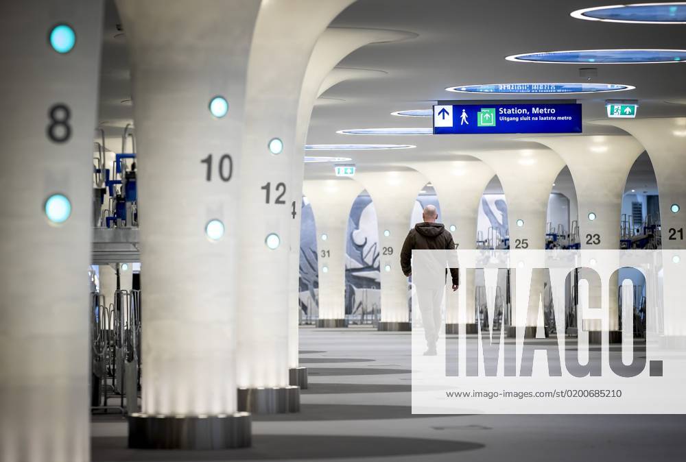 AMSTERDAM The new bicycle parking at Amsterdam Central The new Stationsplein parking facility has room for 7,000 bicycles The bicycle shed was built under water and is connected underground to the metro and station hall ANP KOEN VAN WEEL netherlands out belgium out