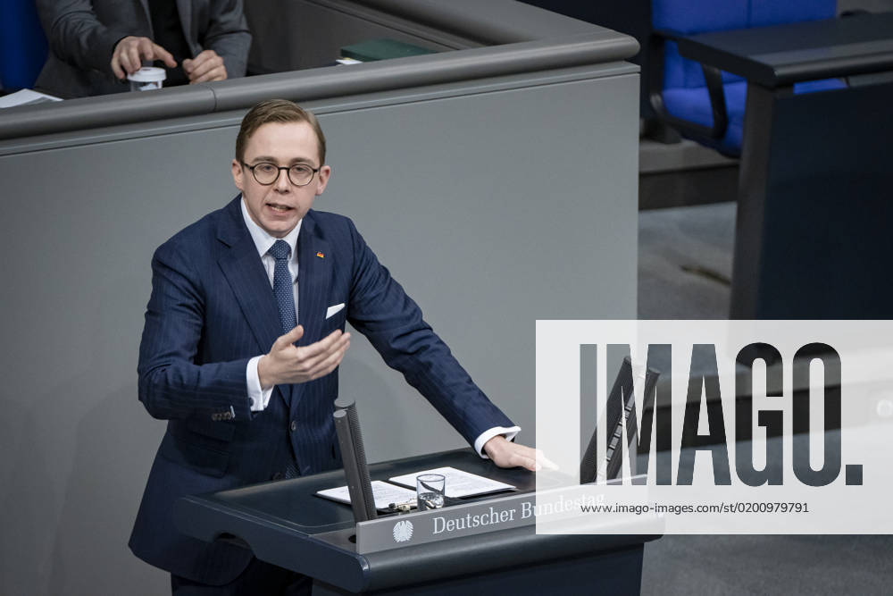 Philipp Amthor speaks in the Bundestag on the debate amendment federal election law electoral law reform Philipp Amthor speaks in the Bundestag on the debate amendment federal election law electoral law reform, Berlin Berlin Germany Bundestag