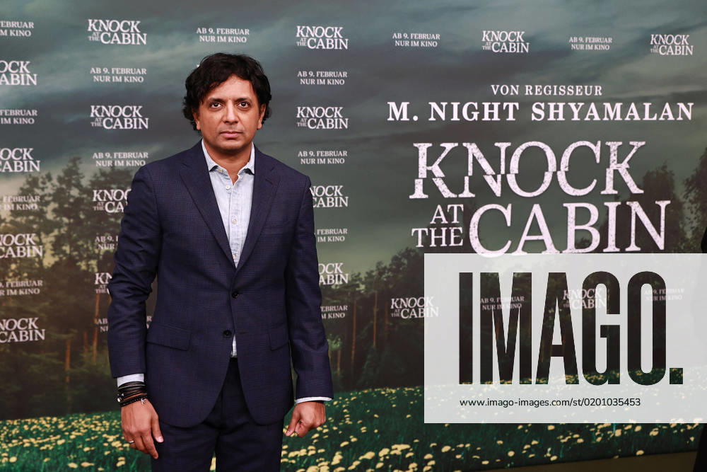 M Night Shyamalan, the American director at the Knock at the Cabin movie premiere in Munich on 27 01 2023 Knock at the Cabin movie premiere in Munich