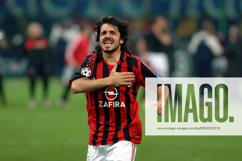 Gennaro Gattuso (Milan) - Schlussjubel Fußball EC 1 Herren Champions League 2005 2006, AC Mailand Einzelbild Mailand Freude,