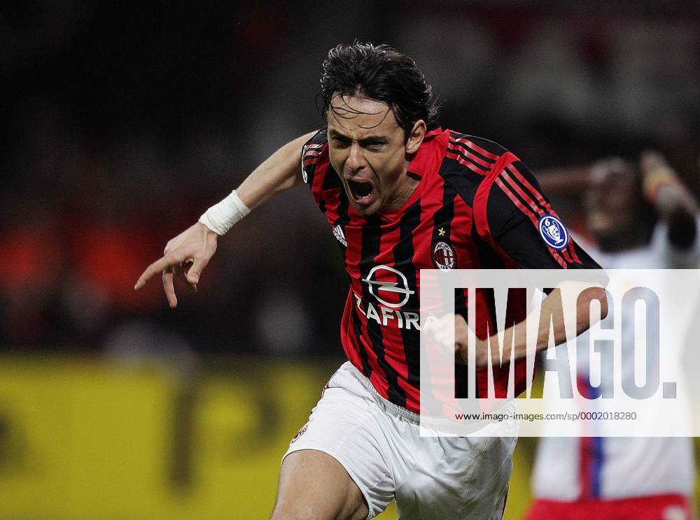 Filippo Inzaghi (Milan) - Torjubel - Fußball EC 1 Herren UEFA Champions League 2005 2006, AC Mailand, Serie A, 1. Italienische Liga, Einzelbild Mailand Freude, Begeisterung,