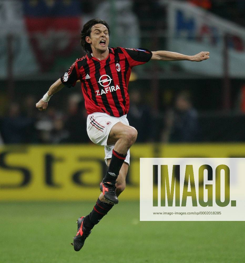 Filippo Inzaghi (Milan) - Torjubel - Fußball EC 1 Herren UEFA Champions League 2005 2006, AC Mailand, Serie A, 1. Italienische Liga, Einzelbild Mailand Freude, Begeisterung,
