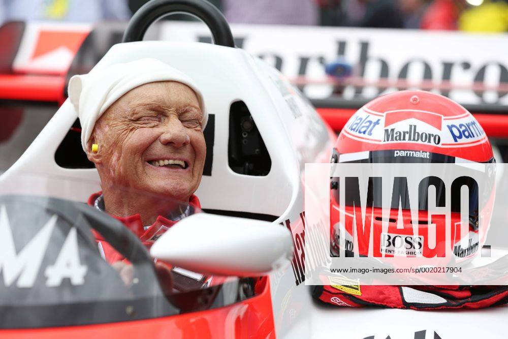 FORMULA 1 - GP of Austria 2015 SPIELBERG,AUSTRIA,21.JUN.15 - MOTORSPORTS, FORMULA 1 - Grand Prix of Austria, Red Bull Ring, legends parade. Image shows chairman of the advisory board Niki Lauda (Mercedes GP) in the 1984 McLaren MP 4 2 TAG Turbo. GEPAxpictures xHaraldxSteiner
