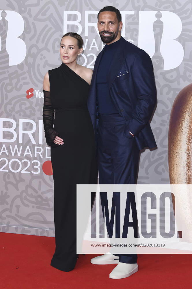 Rio Ferdinand with wife Kate Wright at the 43 BRIT Awards 2023 ceremony at the O2 Arena London, 11 02 2023. Foto:xS.xFuturexImage