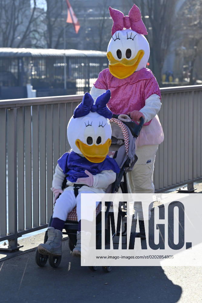 Fasnächtler dressed as Dortel Duck, Lucerne, Switzerland