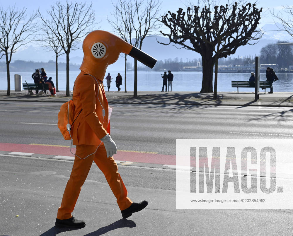 Fasnächtler dressed as hairdryer, Lucerne, Switzerland