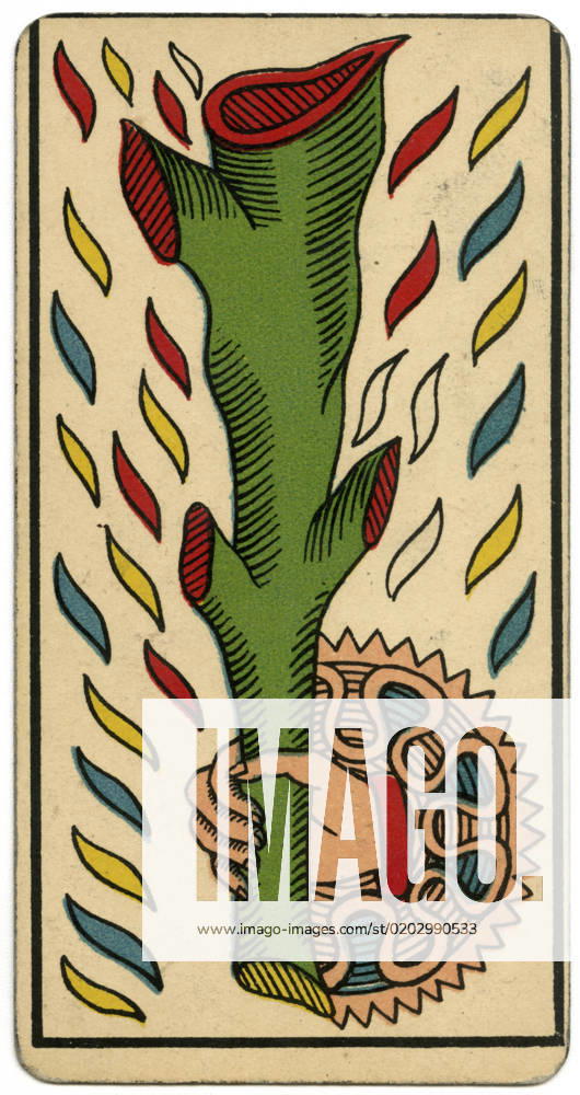Tarot Card - As de Baton (Ace of Clubs) Tarot Card - As de Baton (Ace of Clubs).