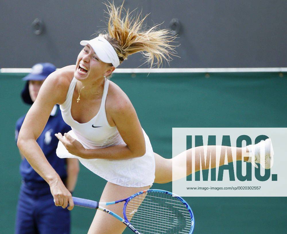 Sharapova advances to Wimbledon 3rd round Russia s Maria Sharapova competes with Richel Hogenkamp of the Netherlands during their Wimbledon second round match on July 1, 2015. Sharapova beat Hogenkamp 6-3, 6-1 to advance to the third round.