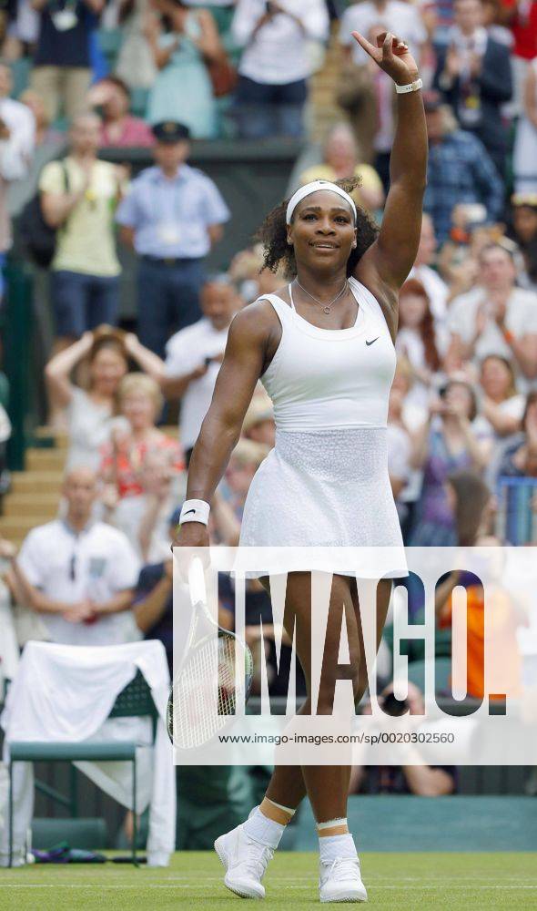 S. Williams runs through Wimbledon 2nd round Serena Williams of the United States responds to the audience after beating Timea Babos of Hungary 6-4, 6-1 during the Wimbledon second round on July 1, 2015.