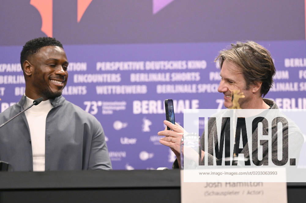 Marchant Davis and Josh Hamilton at the press conference for the feature film Reality at the Berlinale 2023 73 Berlin International Film Festival at the Hotel Grand Hyatt Berlin, 18 02 2023. Foto:xF.xFuturexImage