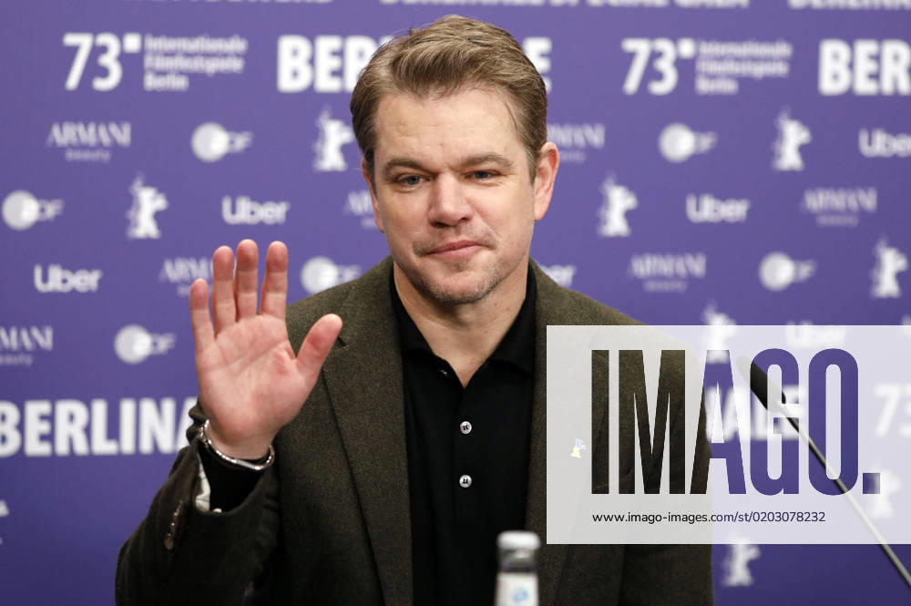 Matt Damon at the press conference for the documentary Kiss the Future at the Berlinale 2023 73 Berlin International Film Festival at the Hotel Grand Hyatt Berlin, 19 02 2023. Foto:xD.xBedrosianx xFuturexImage