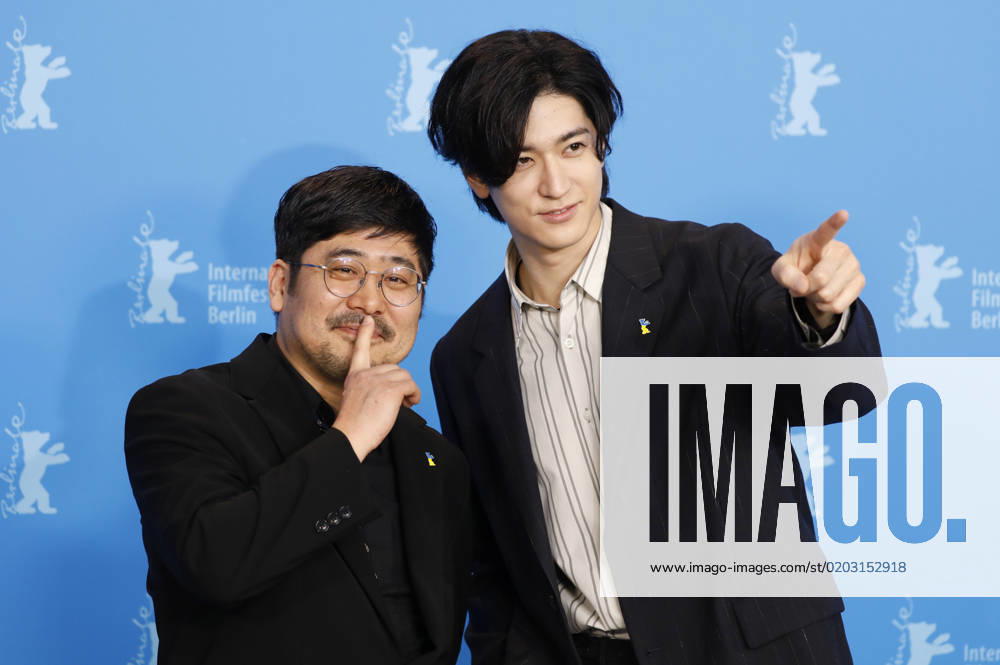 Kazuyoshi Kumakiri and Yuto Nakajima at the photocall for the feature film Manhole at the Berlinale 2023 73 Berlin International Film Festival at the Hotel Grand Hyatt Berlin, 20 02 2023. Foto:xD.xBedrosianx xFuturexImage