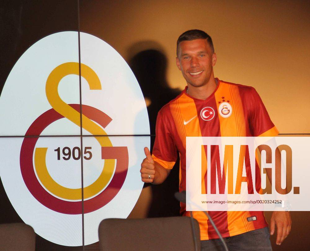 German football player Lukas Podolski 3 +1 years contract with Galatasaray after health check up in Istanbul ,Turkey on July 04, 2015. Pictured: