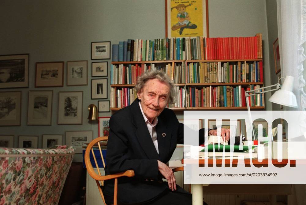 World-famous childrens author Astrid Lindgren calls herself the worlds oldest child She turns 90 in November this year She is seen here at her home in Vasastaden in Stockholm Astrid Lindgren has created many popular childrens book characters such as Pippi Longstocking, Madicken and Emil in Lönneberga Her books are read