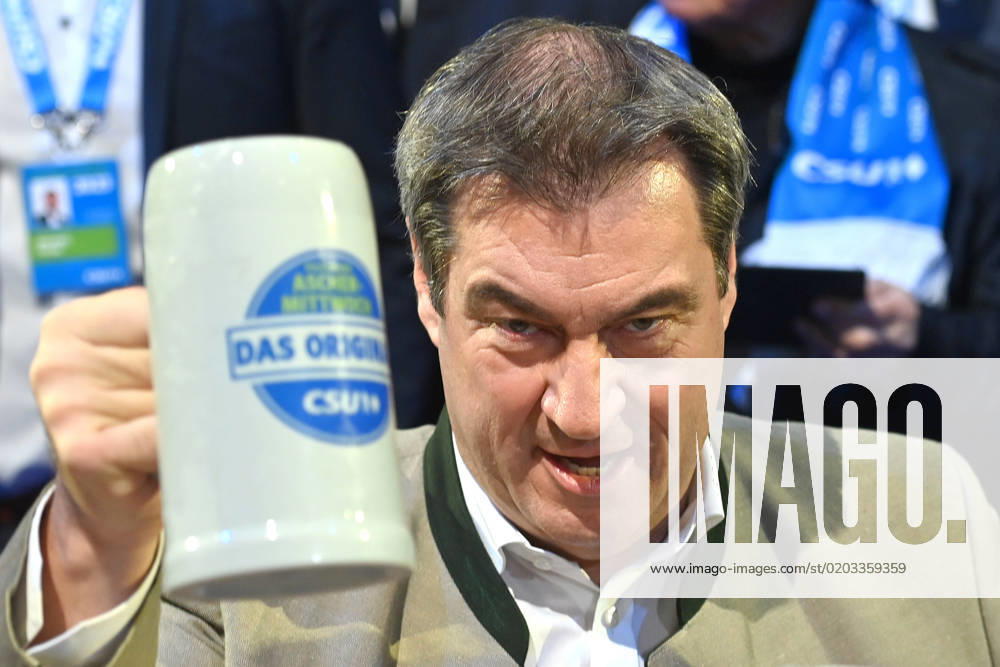 Markus SOEDER Prime Minister of Bavaria and CSU Chairman with Mass beer Political Ash Wednesday of the CSU on 22 02 2023 in the Dreilanderhalle in Passau