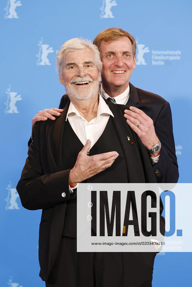 Peter Simonischek and director Lars Kraume at The Measured Man Photocall during the 73 Berlinale International Film Festival on 22 02 2023 in Berlin Berlinale 2023 The Measured Man Photo Call Premiere with Peter Simonischek