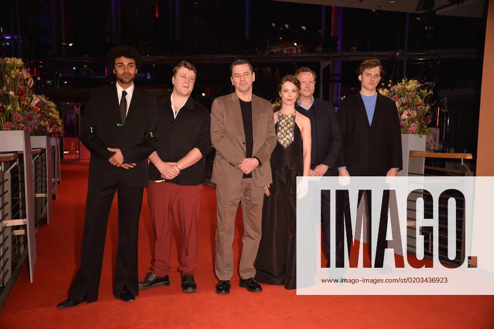 Enno Trebs, Langston Uibel, Paula Beer, Christian Petzold, Thomas Schubert and Matthias Brandt at the premiere Red Sky in Berlin 22 02 2023