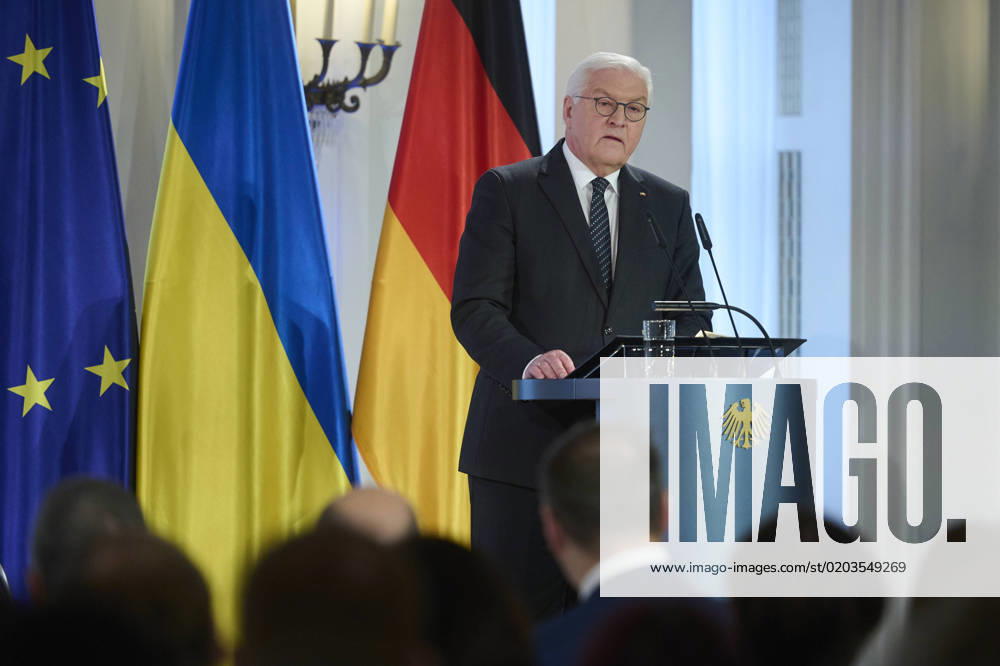 Berlin, Central event on the anniversary of the Russian invasion of Ukraine in Bellevue Palace Federal President Frank Walter Steinmeier invites together with the Ambassador of Ukraine in Germany Oleksij Makejew to a central event on the anniversary of the Russian invasion of Ukrai